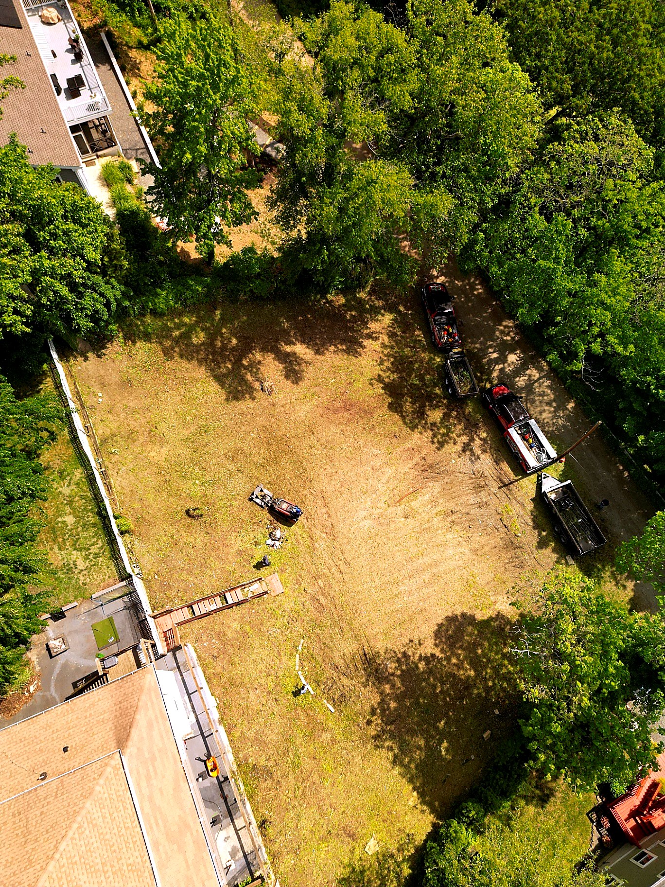 Aerial view of brush clearing in Haddon Heights New Jersey