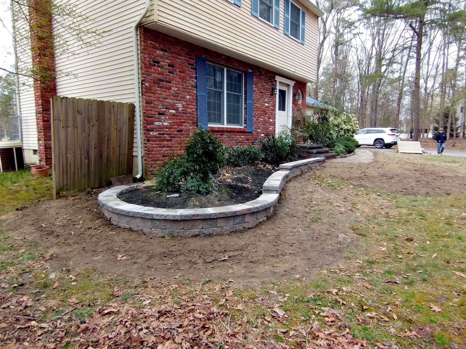 Garden bed retaining wall NJ