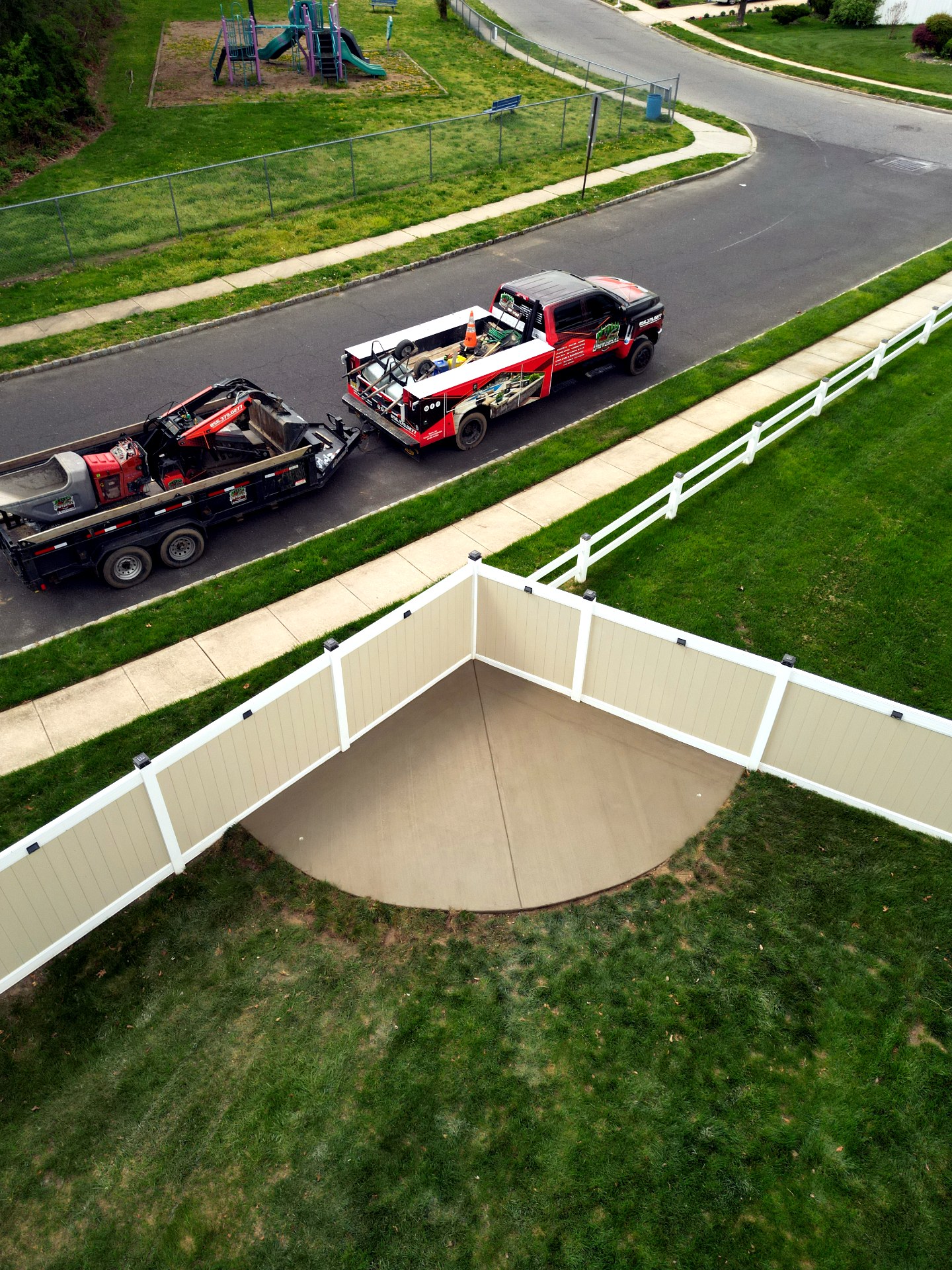 Concrete driveway aerial NJ