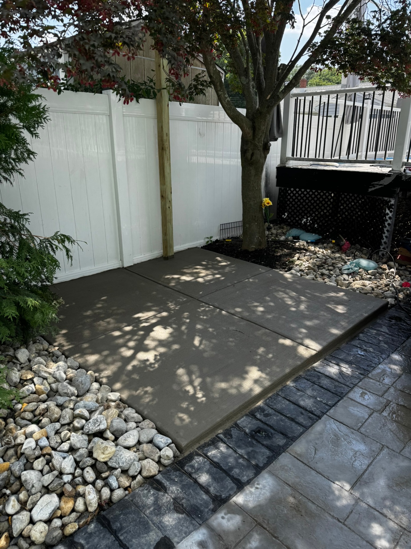 New concrete pad for a jacuzzi or hot tub in Vineland New Jersey