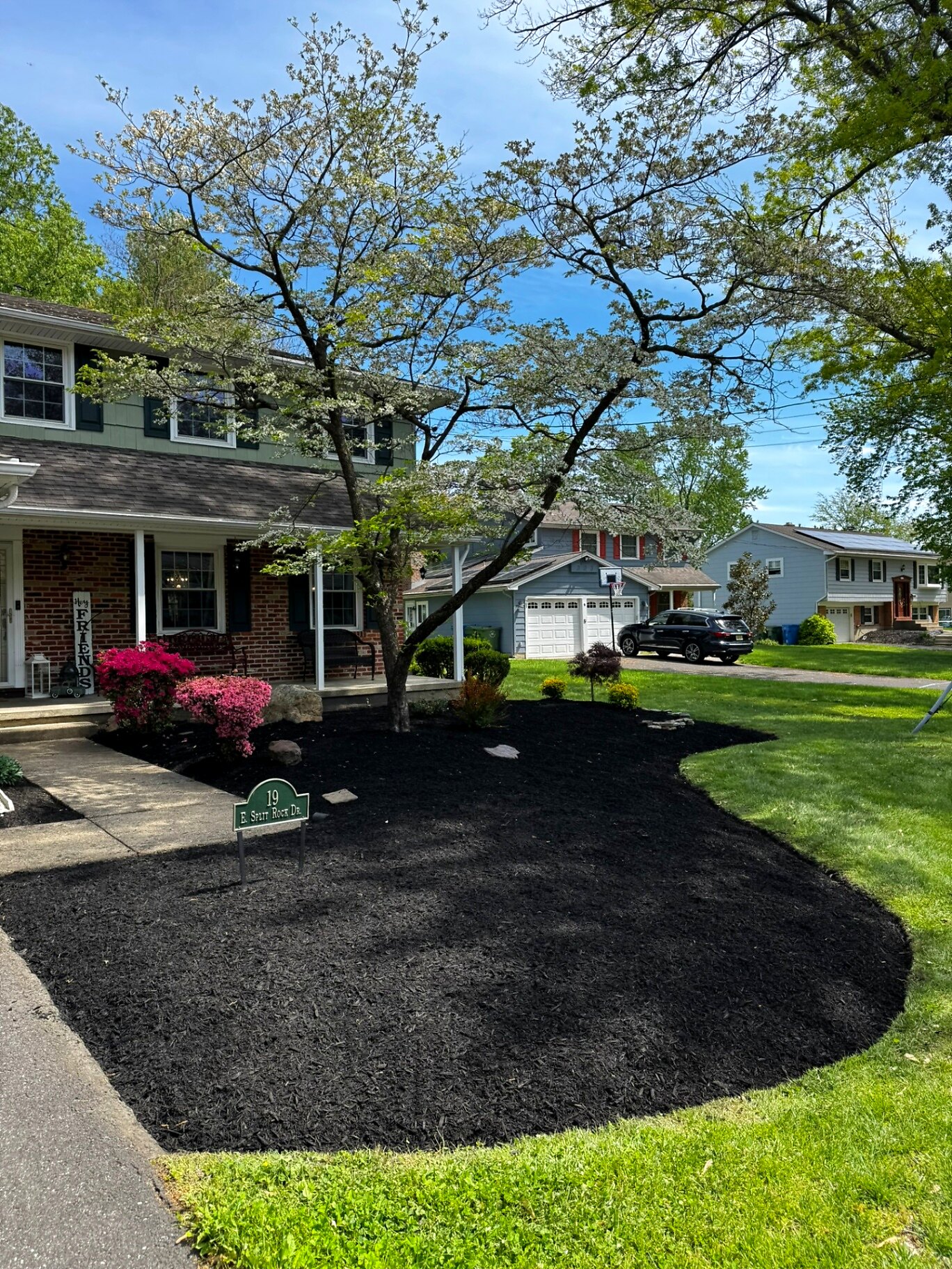Bed refresh with new mulch and plantings NJ